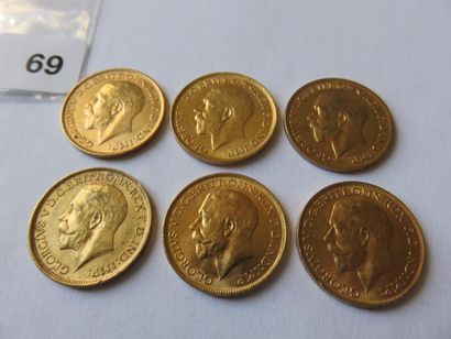 Monnaies or - Empire britanique - Lot de...