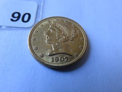 Monnaie or - USA - 5 Dollars Liberty tête...