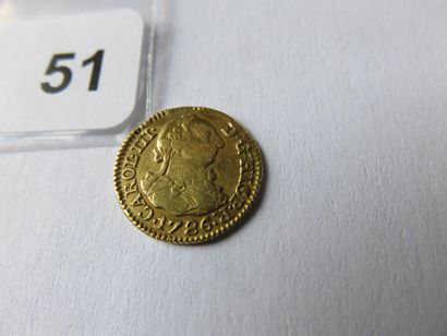 Monnaie or - Espagne - 1/2 Escudo Charles...