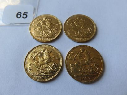 Monnaies or - Empire britanique - Lot de...