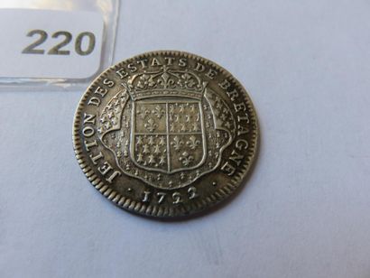 Jeton des Etats de Bretagne - Louis XV 1722...
