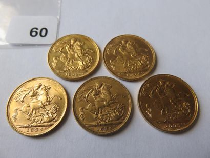 Monnaies or - Empire britanique - Lot de...