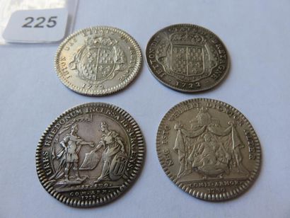 Jetons des Etats de Bretagne - Lot de 4 jetons...