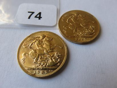 Monnaies or - Empire britanique - Lot de...