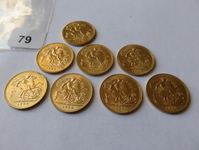 Monnaies or - Empire britanique - Lot de...