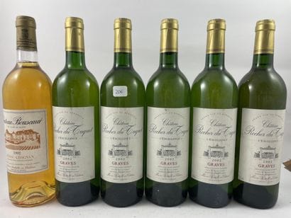 6 btls dont 1 btl Château Bouscault (blanc)...
