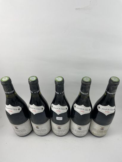 5 btls Hermitage 1990 - Monier de la Sizeranne...