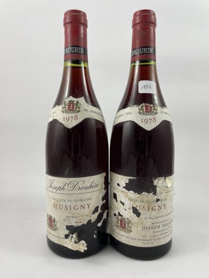 2 btls Musigny 1978 - Drouhin (étiquettes...