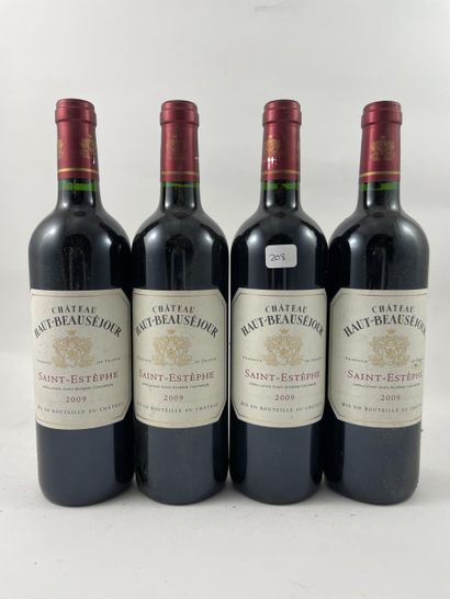 4 btls Château Haut-Beauséjour 2009 - Sa...
