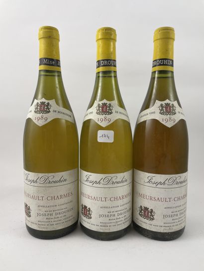 3 btls Meursault-Charmes 1989 - Drouhin