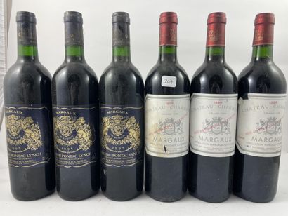 7 btls dont 3 btls Château Pontac Lynch 1995...