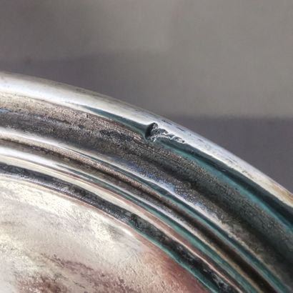 BARBE PLAT in silver-plated metal. Work of...