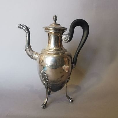 Silver CAFETIERE (950). PARIS, 1819-1838....