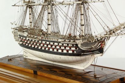 Pontoon model of a three-deck ship of the...
