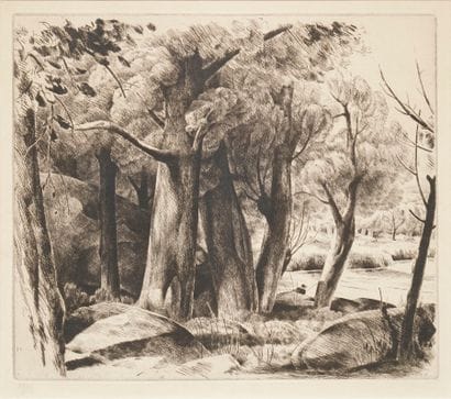 BEAUFRERE Adolphe, 1876-1960
Trees, 1937
etching,...