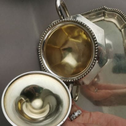 TEA AND COFFEE SET (part) in silver (800)....