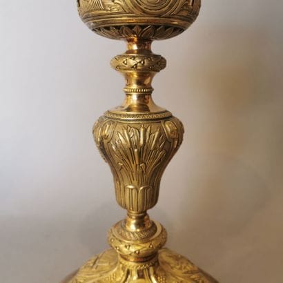 Gilt silver CALICE AND PEDESTAL (950). PARIS,...