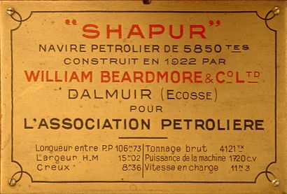 Shipyard model - Oil tanker SHAPUR 1922....