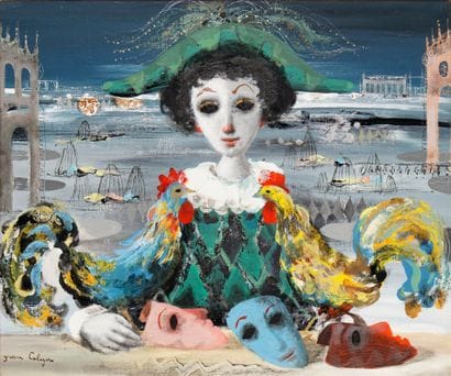 CALOGERO Jean, 1922-2001
Arlecchino
oil on...