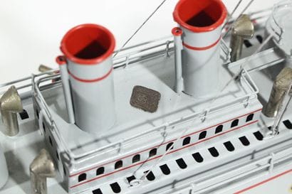 63 cm steam-powered BING battleship circa...