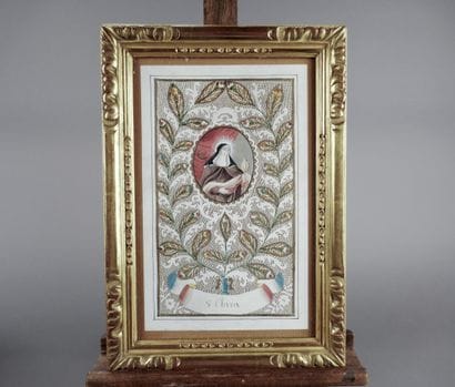 Canivet in gouache and gilding depicting...