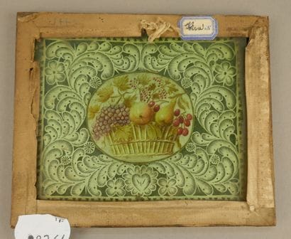 Miniature depicting a lakeside landscape...