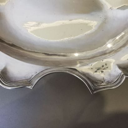 BARBE PLAT in silver-plated metal. Work of...