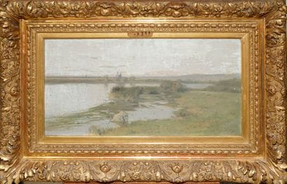 CLARY Eugène, 1856-1929
Pond shore
oil on...