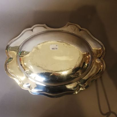 BARBE PLAT in silver-plated metal. Work of...