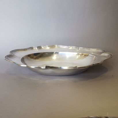 BARBE PLAT in silver-plated metal. Work of...