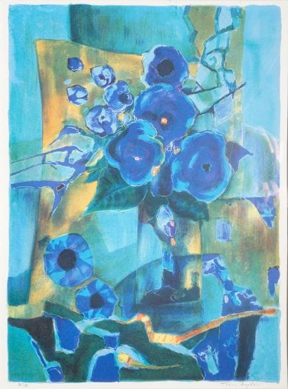 AGOSTINI Tony, 1916-1990
Blue Flowers
color...
