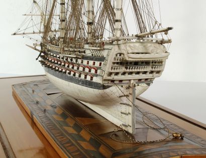 Pontoon model of a three-deck ship of the...