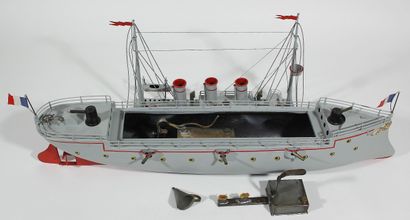 63 cm steam-powered BING battleship circa...