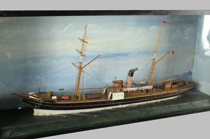 Wall-mounted diorama depicting the mixed...