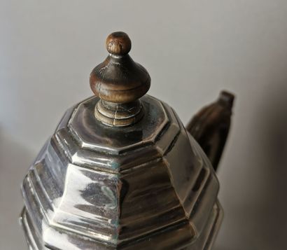 CHOCOLATIERE in silver. TOURNAI (Belgium),...