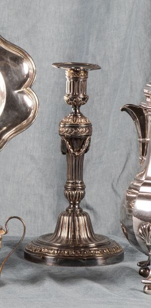 FLAMBEAU ET BOBECHE in silver (950). PARIS,...