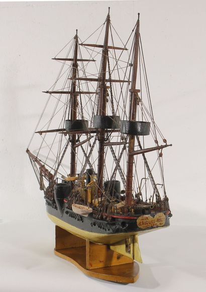 Model of a mixed sail and steam battleship....