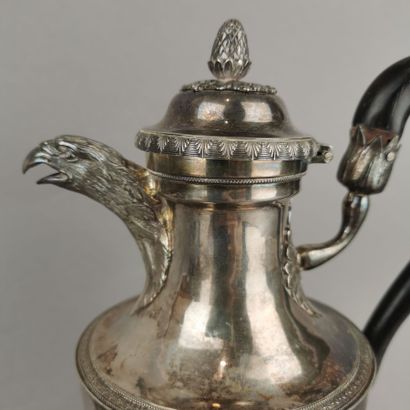CAFETIERE in silver (950). PARIS, silversmith...