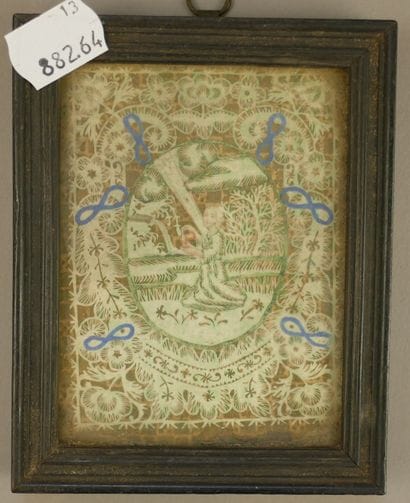 Miniature depicting a young man serving himself...