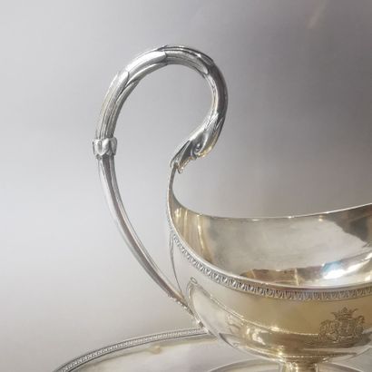 SILVER SAUCIERE AND SLEEPER (950). PARIS,...