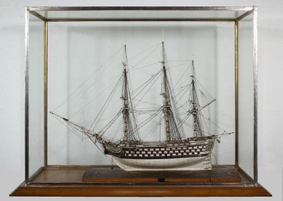 Pontoon model of a three-deck ship of the...
