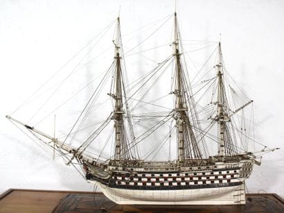 Pontoon model of a three-deck ship of the...