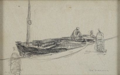 LE SIDANER Henri, 1862-1939
Boat at Quimperlé
black...
