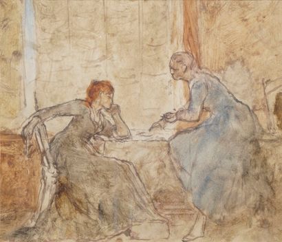 SCHOOL late 19th-early 20th century
Two Women
oil...