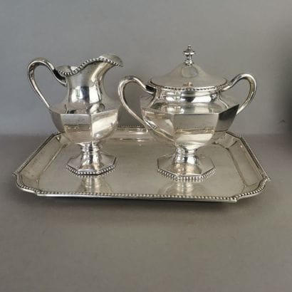 TEA AND COFFEE SET (part) in silver (800)....