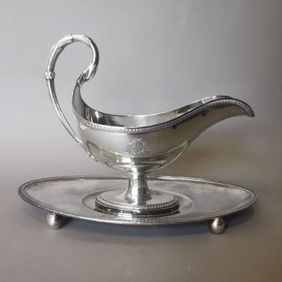 SILVER SAUCIERE AND SLEEPER (950). PARIS,...