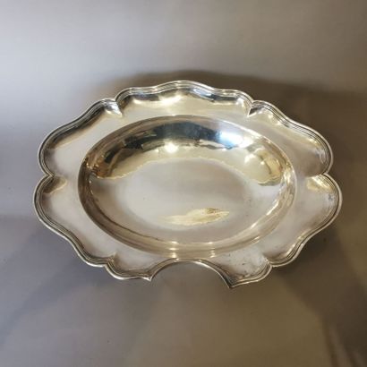 BARBE PLAT in silver-plated metal. Work of...