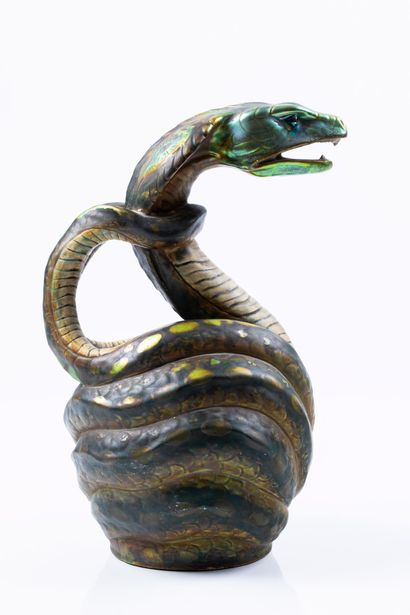 Vilmos ZSOLNAY à PECS (1840-1900)
Serpent,...