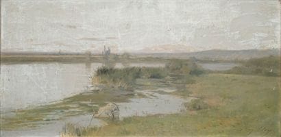 CLARY Eugène, 1856-1929
Pond shore
oil on...