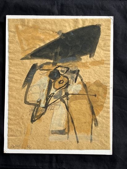 Albert BITRAN 1931-2018 Mixed media on cardboard...